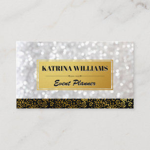 Carte De Visite Spectacles d'or élégants avec Glamour de Bokeh