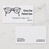 Carte De Visite Spectacles lunettes Vue optique (Devant / Derrière)