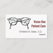 Carte De Visite Spectacles lunettes Vue optique (Devant)