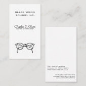 Carte De Visite Spectacles lunettes Vue optique (Devant / Derrière)