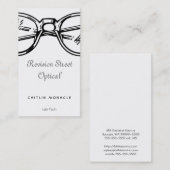 Carte De Visite Spectacles Révision Vue optique des lunettes (Devant / Derrière)