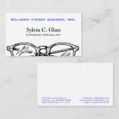 Carte De Visite Spectacles Vêtements de lunettes Vision optique (Devant / Derrière)