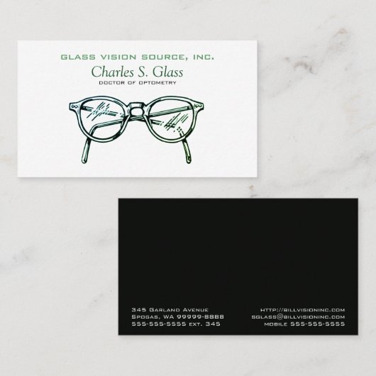 Carte De Visite Spectacles Vêtements de vision optique Dégradé arc (Devant / Derrière)