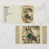 Carte De Visite Spectre de Noël Présent Scrooge (Devant / Derrière)