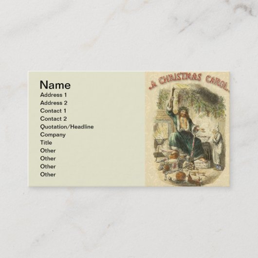 Carte De Visite Spectre de Noël Présent Scrooge (Devant)