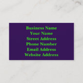 Carte De Visite Spectre vert et violet (Dos)
