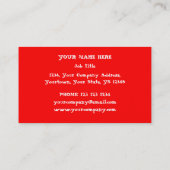 Carte De Visite Spectres de crâne B & W petit horizontal rouge (Dos)