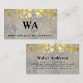 Carte De Visite Spectres d'or | Arrière - plan Feuille de palme (Devant / Derrière)