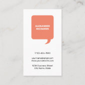 Carte De Visite Speech Bubble Nice De Vous Rencontrer Moderne (Dos)