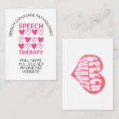 Carte De Visite Speech Therapy Speech Language Therapist (Devant / Derrière)