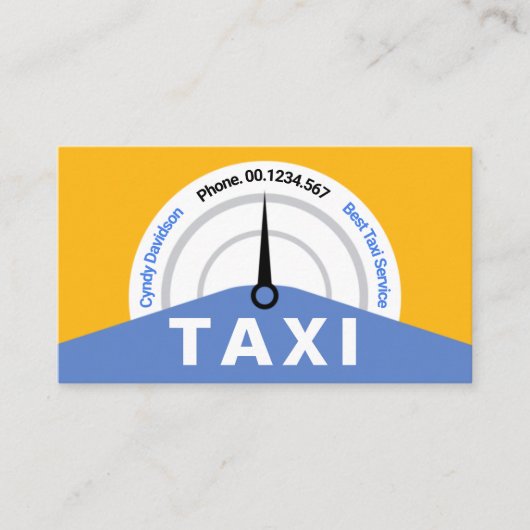Carte De Visite Speedomètre de taxi jaune créatif (Devant)