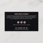 Carte De Visite Spell d'intention de bougie cristal (Dos)