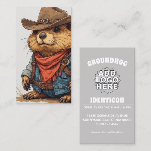 Carte De Visite spermophile cow-boy (Devant / Derrière)