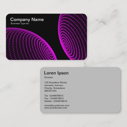 Carte De Visite Sphères interactives - Lumières magenta (Devant / Derrière)