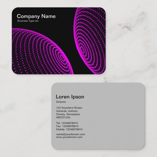 Carte De Visite Sphères interactives - Lumières magenta (Devant / Derrière)