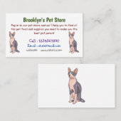 Carte De Visite Sphynx cat (Devant / Derrière)