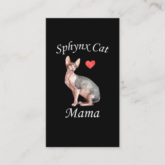 Carte De Visite Sphynx Maman Amoureux des chats Pet Mère (Devant)