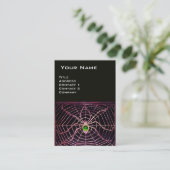 Carte De Visite SPIDER ET WEB Green Emerald Black Pearl Papier (Debout devant)