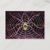 Carte De Visite SPIDER ET WEB Green Emerald Black Pearl Papier (Dos)