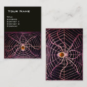 Carte De Visite SPIDER ET WEB Orange Agate Noir (Devant / Derrière)