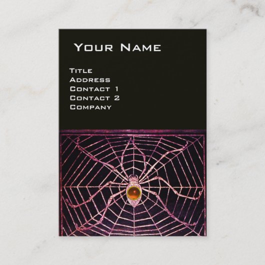 Carte De Visite SPIDER ET WEB Orange Agate Noir (Devant)