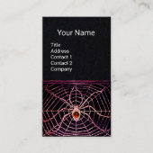 Carte De Visite SPIDER ET WEB Red Ruby Gemstone Black Paper (Devant)