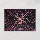 Carte De Visite SPIDER ET WEB Rose Fuchsia Ruby Black Pearl Pearl (Dos)