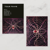 Carte De Visite SPIDER ET WEB Rose Fuchsia Ruby Noir (Devant / Derrière)