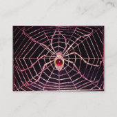 Carte De Visite SPIDER ET WEB Rose Fuchsia Ruby Noir (Dos)