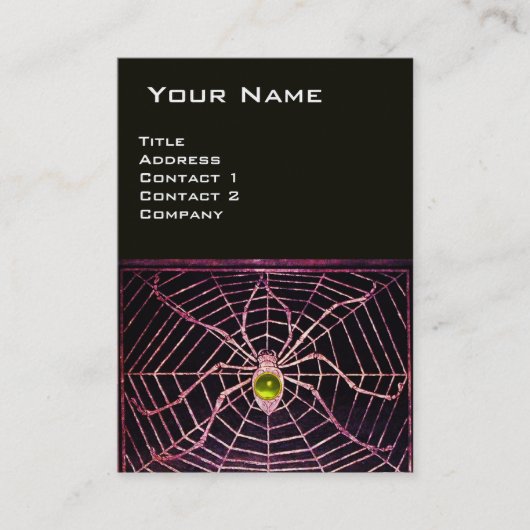 Carte De Visite SPIDER ET WEB Topaz Jaune Platine Noire (Devant)
