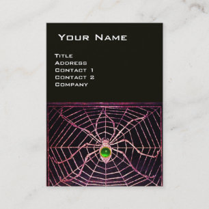 Carte De Visite SPIDER ET WEB Vert Émeraude Noir