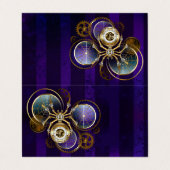 Carte De Visite Spider Steampunk sur Arrière - plan pourpre (Extérieur déplié)