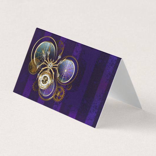 Carte De Visite Spider Steampunk sur Arrière - plan pourpre (Devant)