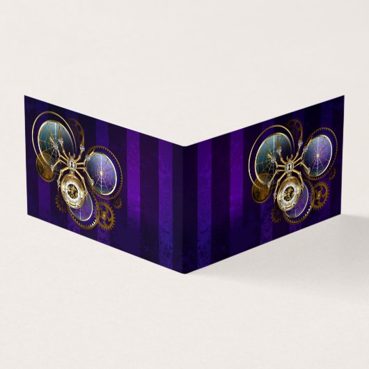 Carte De Visite Spider Steampunk sur Arrière - plan pourpre (Extérieur)