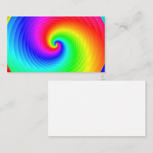 Carte De Visite Spirale arc-en-ciel classique  (Devant / Derrière)