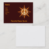 Carte De Visite Spirale de flamme de paix (Devant / Derrière)