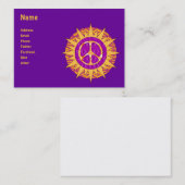 Carte De Visite Spirale de Sun de paix (Devant / Derrière)