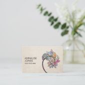 Carte De Visite Spirale d'or - Branche de l'arbre d'aquarelle (Debout devant)