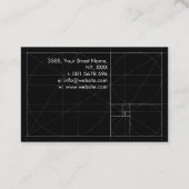 Carte De Visite Spirale d'or - Branche de l'arbre de géométrie sac (Dos)