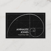 Carte De Visite Spirale d'or - Géométrie sacrée Noir et blanc (Devant)