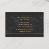 Carte De Visite Spirale d'or - Marbre noir et or (Dos)