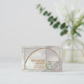 Carte De Visite Spirale d'or - Perle et or (Debout devant)