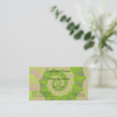 Carte De Visite Spirale en rose et vert (Debout devant)
