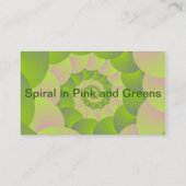 Carte De Visite Spirale en rose et vert (Dos)