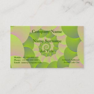Carte De Visite Spirale en rose et vert