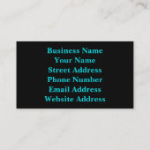 Carte De Visite Spirale tourbillon turquoise (Dos)