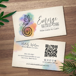 Carte De Visite Spirale vers Papillon Bien-être et Accompagnemen