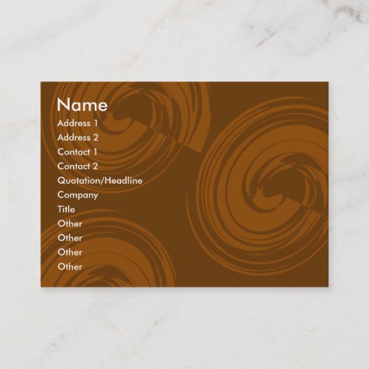 Carte De Visite Spirales au chocolat (Devant)