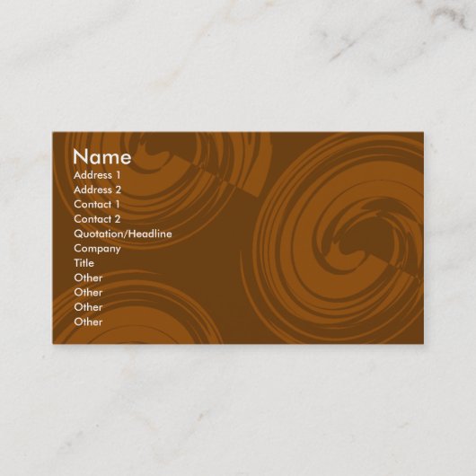 Carte De Visite Spirales au chocolat (Devant)