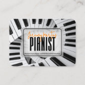 Carte De Visite Spirales de piano moderne Black&White Orange Piani (Devant)